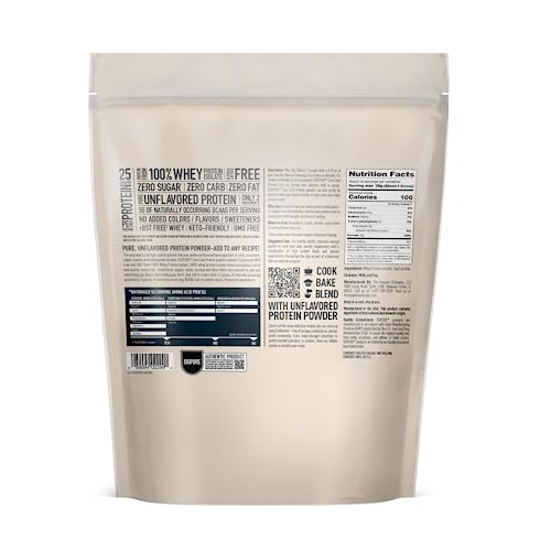 Unflavored Zero Carb Whey Protein Isolate - 1lb