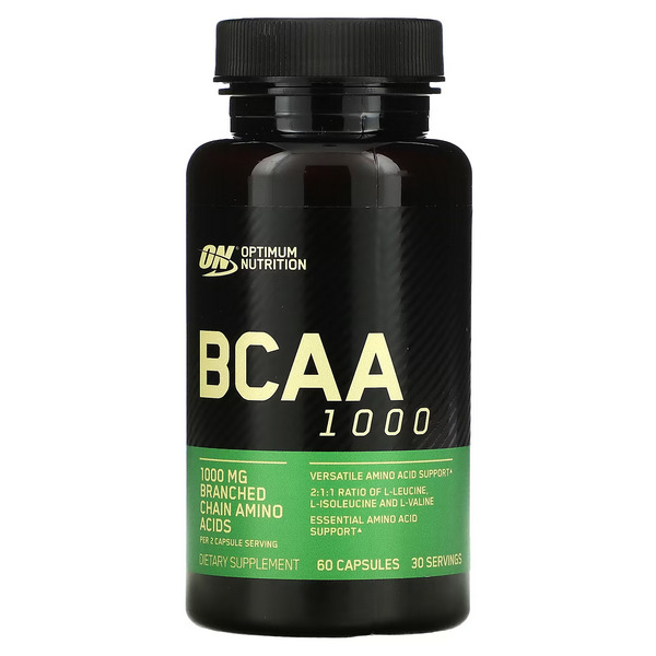 Optimum Nutrition BCAA 1000 Cap Supplement, Mega Size