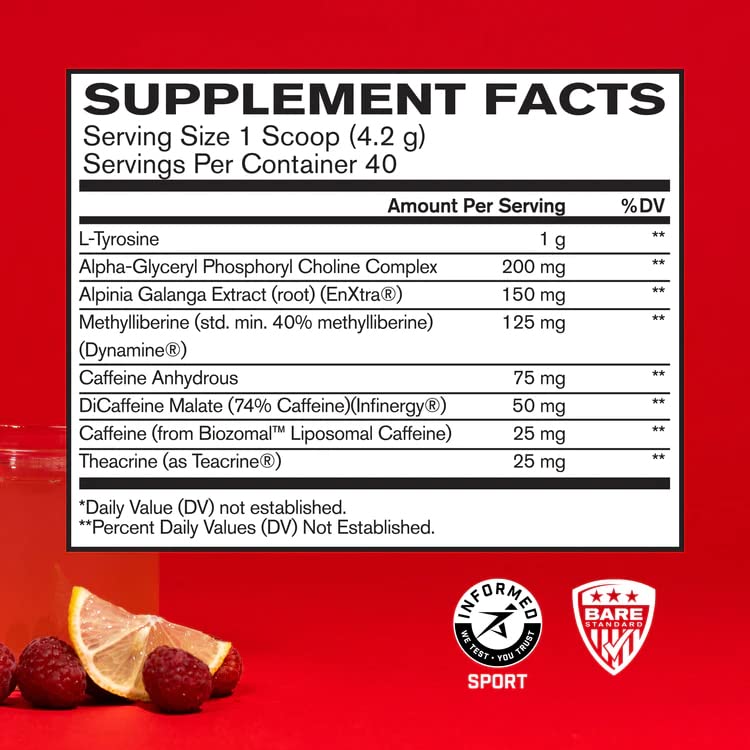 Bare Performance Nutrition In-Focus Energy Drink 50 Servings