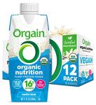 Orgain Vegan Protein Shake, Vanilla Bean, 12 Pack