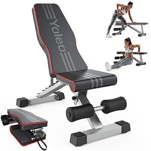 Yoleo Foldable Adjustable Weight Bench for Home Gym