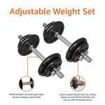 Adjustable Dumbbell Set, 38 lbs, Black