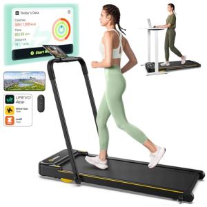 UREVO 2-in-1 Folding Treadmill with App