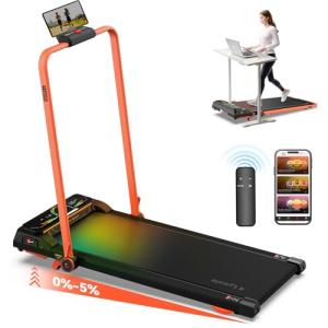 Portable Walking Pad Treadmill with Incline and Handle Bar