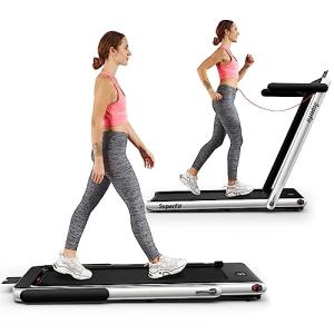 Goplus 2-in-1 Folding Electric Treadmill with Remote