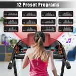 GYMAX Foldable Treadmill with LED Monitor & Speaker