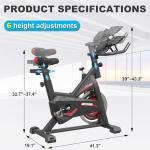 GOFLYSHINE Indoor Stationary Exercise Bike with Monitor