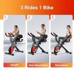 Compact Foldable Exercise Bike with Adjustable Resistance