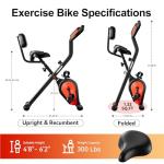 Compact Foldable Exercise Bike with Adjustable Resistance