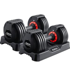 AOTOB 25 lbs Adjustable Dumbbell Set for Home Gym
