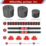 BCBIG 80lb Adjustable Dumbbell Set for Home Gym