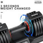 AOTOB 25 lbs Adjustable Dumbbell Set for Home Gym