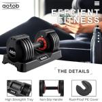 AOTOB 25 lbs Adjustable Dumbbell Set for Home Gym