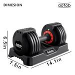 AOTOB 25 lbs Adjustable Dumbbell Set for Home Gym