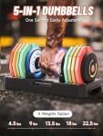 Motion Space 22.5LB Adjustable Dumbbells Set