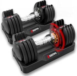 Keppi 25lb Adjustable Dumbbells Set for Workouts