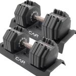 Adjustable 55 lb Dumbbell Pair with Copper Handle