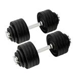 Adjustable Dumbbell Set with Weight Plates, 105lbs