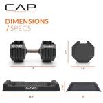 Adjustable 55 lb Dumbbell Pair with Copper Handle
