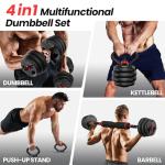 FITPLAM 45lbs Adjustable Dumbbell and Weight Set