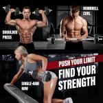 Adjustable Dumbbell Set with Weight Plates, 105lbs