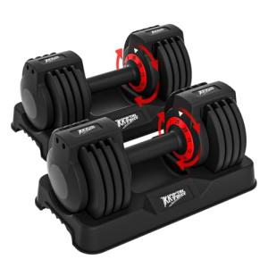 Adjustable Dumbbells Set 25/55lbs for Full Body Workouts