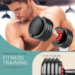 Adjustable Dumbbells Set 25/55lbs for Full Body Workouts