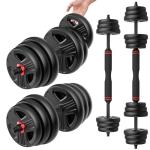 Adjustable Dumbbells Set with Barbell Connector