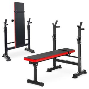 Adjustable Folding Workout Bench with Squat Rack