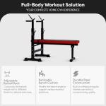 Adjustable Folding Workout Bench with Squat Rack