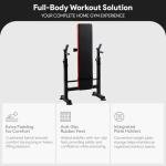 Adjustable Folding Workout Bench with Squat Rack