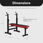 Adjustable Folding Workout Bench with Squat Rack