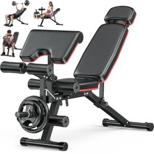 Adjustable Weight Bench with Leg Extension and Curl