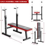 Adjustable Weight Bench with Squat Rack and Dip Station