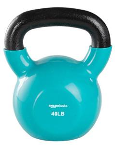 40-Pound Light Blue Vinyl Kettlebell