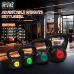 Wide Grip Kettlebell Set: 3 or 4 Piece Options