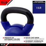 15 LB JFIT Vinyl Coated Kettlebell Weights