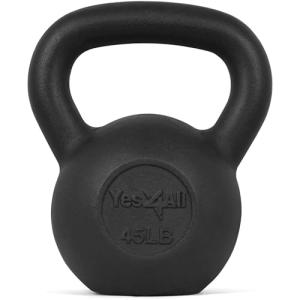 Yes4All 45lb Solid Cast Iron Kettlebell Set