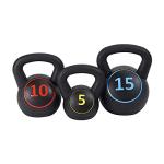 BalanceFrom Vinyl Kettlebell Weights Set - 5 to 15 lbs