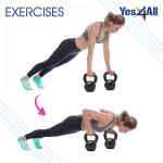 Yes4All Cast Iron Kettlebell Set, 15-20 lbs