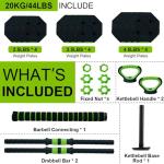 4-in-1 Adjustable Dumbbell Set - 44 lbs