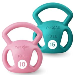 Yes4All 10 & 15lb Kettlebells with Multigrip Handle