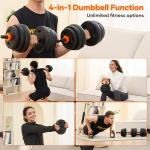 4-in-1 Adjustable Dumbbell and Barbell Set