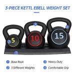 Saicool 3-Piece Kettlebell Set with Storage Rack