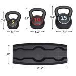 Saicool 3-Piece Kettlebell Set with Storage Rack