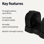 Adjustable 55 lb Dumbbell Set, 2 Pieces