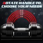 Adjustable 22lbs Dumbbell Set for Strength Training