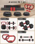 UNNMIIY Adjustable Dumbbells, 10/20/35/45/70/90lbs Free Weight Set with Connector, 4 in1 Dumbbells Set Used as Barbell, Kettlebells, Push up Stand, Fitness Exercises for Home Gym Suitable Men/Women
