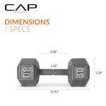 CAP Barbell Cast Iron Hex Dumbbell, Single, 30 lb