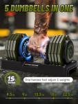 Adjustable Dumbbells Set 22.5LB Pair, 5 Weights Option Dumbbells Set with Comfort Non-slip Metal Handle, Compact Weight Set For Home Gym Suit both Men and Women